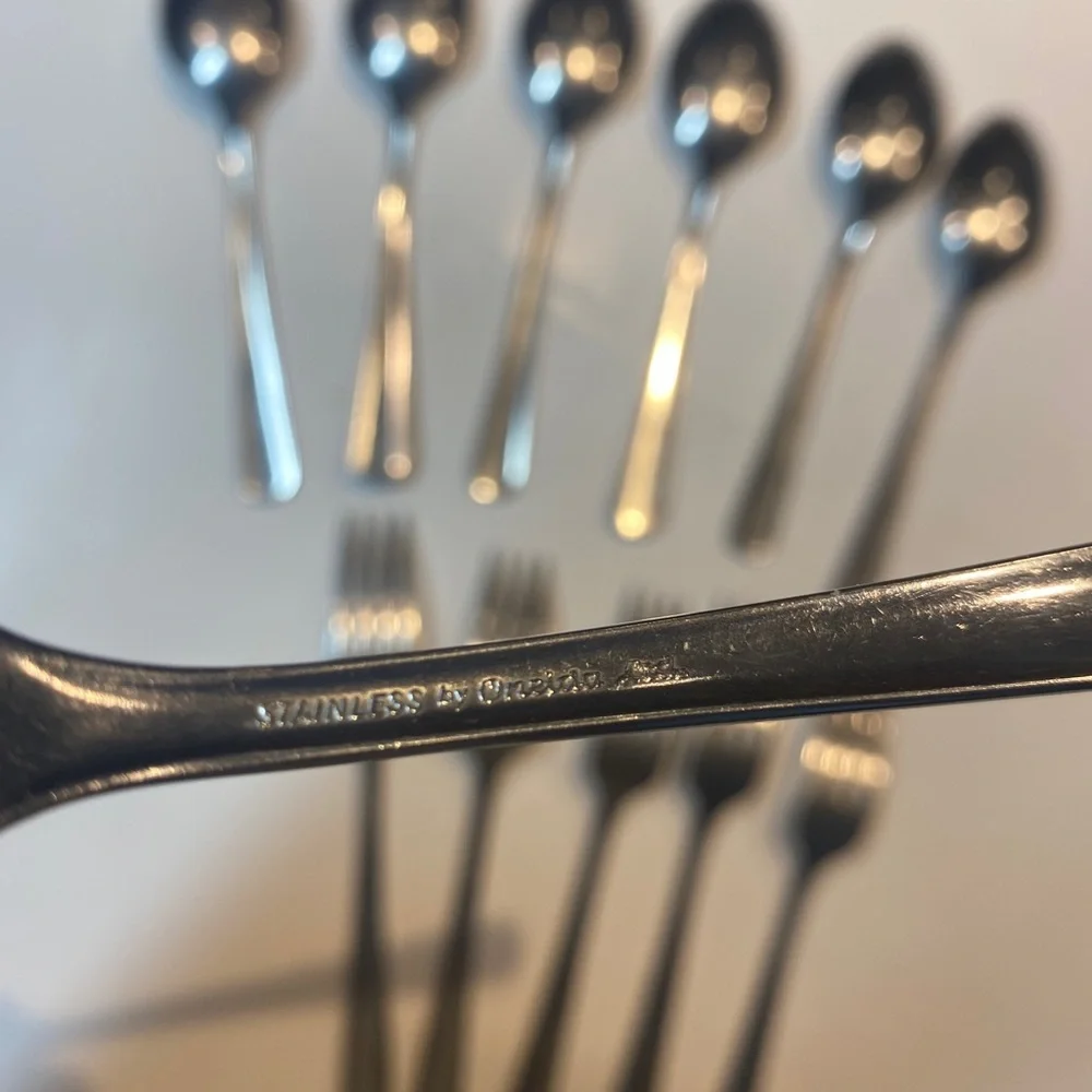 Vtg Oneida Flatware Forks Spoons Lot Of 12 Cutlery